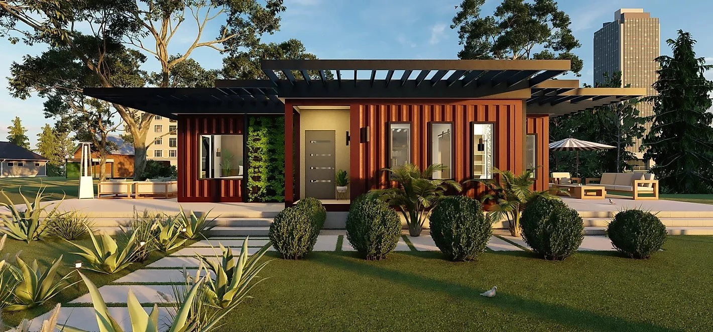 container home landscaping